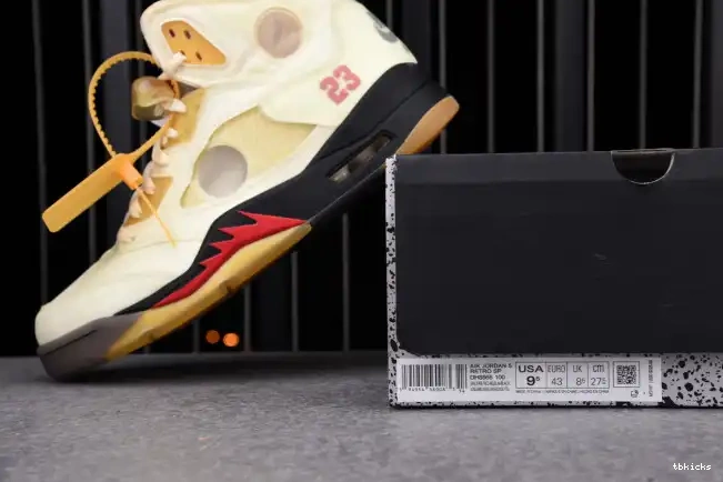 Cheap TBK Retro OFF-WHITE Jordan 5 DH8565-100 Sail 0422